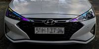 Luces de Circulación Diurna Específicas para Vehículos Hyundai Elantra 2019 2020, Alta Luminosidad RGB, Blanco y Amarillo, con Función de Señal de Giro