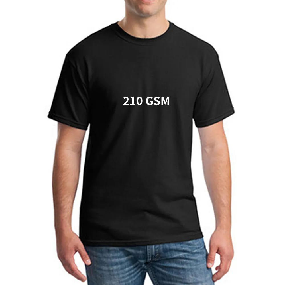 사용자 정의 210 Gsm Usa 크기 Dtg 인쇄 자수 하이 퀄리티 100% 면 빈 티셔츠 티 제조 업체 일반 면 남자 티셔츠