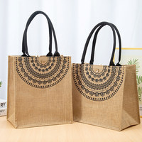 Sac fourre-tout en lin pour femme, motif floral, pliable, avec deux poignées, fait main, pour le travail, les trajets domicile-travail, les courses, respectueux de l'environnement