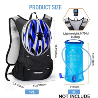 AJOTEQPT Nouveau Sac à Dos de Cyclisme Portable 12L pour Hommes et Femmes, Sac à Dos de Randonnée Tout-Terrain et d'Alpinisme à Double Bretelle avec Compartiment Casque, Léger pour Activités de Plein Air