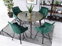 Fauteuil nordique moderne en velours vert foncé tufté chaise de salle à manger pivotante pour salle à manger
