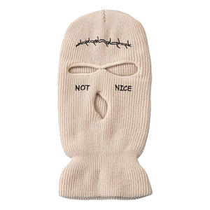 कस्टम बुना हुआ कढ़ाई बैलाकलव पूर्ण चेहरा कवर 3 छेद स्की मास्क पुरुषों और महिलाओं के लिए - Product Image 6