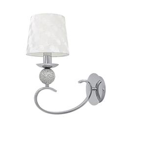 <b>Table</b> <b>lamp</b> with white <b>shade</b>, 34x15x25 cm, chrome finish, ideal <b>for</b> ambient lighting and decorating spaces. - Product Image 1