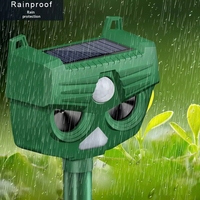 Nouveau répulsif solaire pour animaux en plastique avec alarme 129 dB, lumière stroboscopique et technologie ultrasonique pour oiseaux et rats