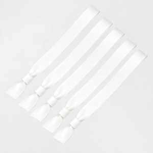 Bracelets en tissu polyester tissé jetables personnalisables et écologiques avec impression par transfert thermique pour festivals et promotions - Product Image 5