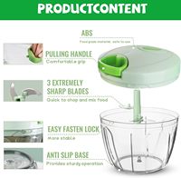 Groene Kleur Praktische Knoflook Snijder Keuken Gadgets Voedsel Chopper Container Voor Ui Chili Fruit Vlees Pinda