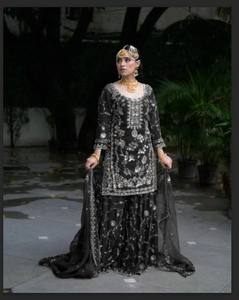 Vestido Moderno Estilo Indio con Bordado de Micro Cotán Elástico de Secado Rápido para Mujer, Ideal para Fiestas, Venta al Por Mayor Disponible - Product Image 1