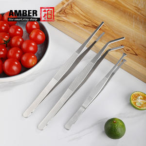 Ensemble de pinces de cuisine en acier inoxydable ambre, pinces longues pour aliments, pince à barbecue, pince à viande pour barbecue, pinces de cuisine - Product Image 4