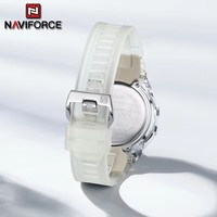 NAVIFORCE 7136 Jam Tangan Elektronik Pria Mewah Jam Tangan Tampilan Digital LED Bercahaya untuk Pria Jam Alarm Olahraga Stopwatch Tahan Air