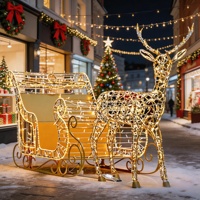 Décoration de Noël personnalisée pour l'extérieur, grand motif de cerf 3D, lumières LED, étanche IP65, nouveau design, cerf, élan, renne