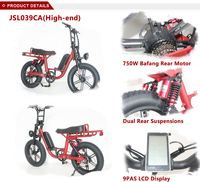 Moteur 750W durable 20 "Fat Tire Ebike Dual Suspension pour des performances tout-terrain extrêmes
