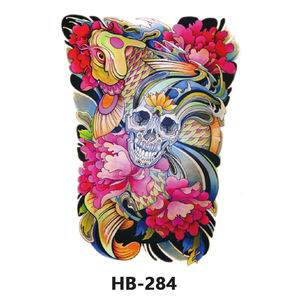 Stiker Tato Lengan Kerangka Palsu Kustom Berwarna-warni Tahan Air Tato Temporer Tengkorak Pria - Product Image 6