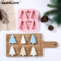 Arbres de Noël chocolat moule 6 trous silicone gâteau moule forme silicone moules pour chocolat
