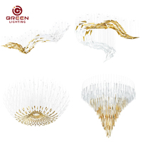 Lustre moderne à LED or personnalisable pour le salon Lustre en verre contemporain et lampes suspendues