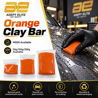 Barre de décontamination professionnelle en résine synthétique Ae Orange de qualité moyenne 50g 150g 200g réutilisable pour la décontamination de la peinture, des résidus de fer et des overspray