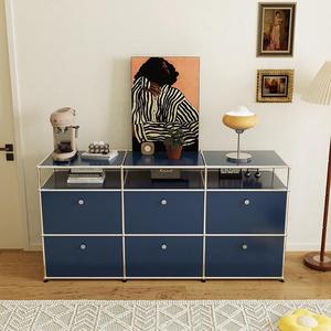 Buffet USM d'occasion en acier inoxydable, armoire modulaire domestique, meuble TV combiné, rangement compact et - Product Image 3