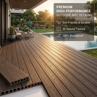 Planches de terrasse en WPC à texture bois 3D de qualité supérieure, revêtement de sol paysager de luxe