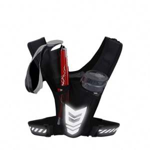 Mochila Deportiva Reflectante Impermeable de Poliéster con Cierre de Cremallera, Chaleco para Correr, Bolsa de Pecho para Teléfono Celular, Color Negro - Product Image 6