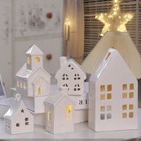 Petit cadeau de Noël écologique Décoration Céramique Mini Maison de neige Pendentif Porcelaine Décoration de Noël Maison Festival Artisanat