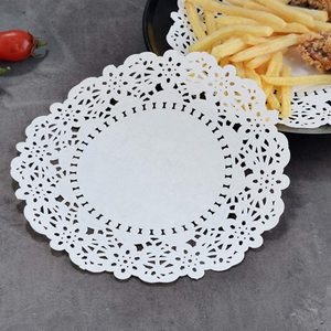 Fournisseur d'usine, sets de table ronds en <span class=keywords><strong>papier</strong></span> grand format avec bordure en <span class=keywords><strong>dentelle</strong></span> blanche, sets de table en <span class=keywords><strong>papier</strong></span> jetables, sets de table décoratifs à fleurs. - Product Image 2