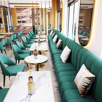 Mobilier moderne pour restaurant Table et chaises de restaurant Café Café Ensemble table et chaises de luxe en acier inoxydable et marbre