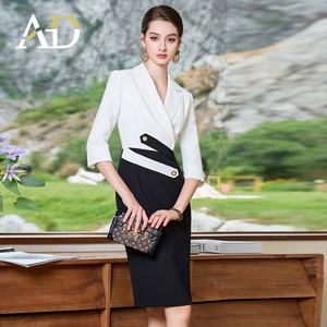 Fabbrica professionale di fascia alta Business donna Patchwork tre quarti maniche signora <span class=keywords><strong>boss</strong></span> blazer <span class=keywords><strong>abito</strong></span> - Product Image 4