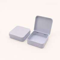 Boîte en métal rectangulaire à couvercle articulé, recyclable, pour clés USB, cartes, mini-écouteurs, emballage cadeau personnalisé