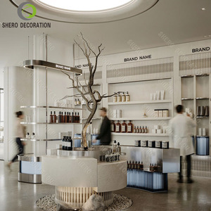 Skincare Display Rack Cosmetics Showcase LED Lighted Wall Cabinet Beauty Store Shelving for Retail Shop Interior Design - Product Image 2