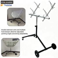 Support de peinture métallique robuste, rotatif multi-angles, avec cadre galvanisé, sur roulettes, hauteur réglable, pour carrosserie automobile
