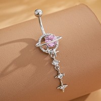 Gaby Piercing-Schmuck Edelstahl Religiöser Bauchnabelpiercing Mond Kreuz Stern Bauchnabelschmuck
