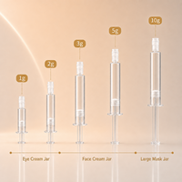 Seringue sans air en plastique PS givré rechargeable de 1 ml, 2 ml, 3 ml, 5 ml, 10 ml pour cosmétiques, soins de la peau, liquides, crèmes pour les yeux, sérums et maquillage
