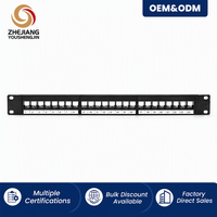 Panneau de brassage modulaire vierge 1U 19 pouces 24/48 ports, non équipé de connecteurs Keystone, pour montage en rack Cat5e Cat6 Cat6A