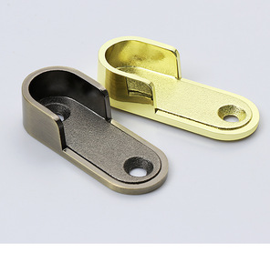 Support de tringle à vêtements en alliage de zinc renforcé avec base épaissie pour fixation sur rail de penderie, quincaillerie de garde-robe - Product Image 4