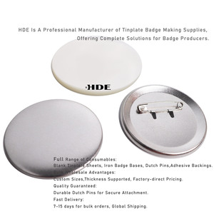 مجموعة كاملة لصنع الشارات يدويًا مع قواعد من الصفيح المصقول ودبابيس أمان ومشابك ورق بالجملة لمصنعي الدبابيس - Product Image 2