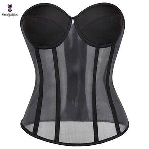 Venta al por mayor ligero y ThinShapewear cintura <span class=keywords><strong>reductor</strong></span> con cordones Overbust Bustier gasa corsés para mujeres Party Club Tank Tops - Product Image 2