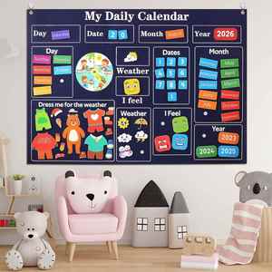Mon premier calendrier mural en feutre pour la maternelle – Design moderne pour l'accentuation murale de la salle de classe, apprentissage des tout-petits, amovible et facile à déplacer - Product Image 2
