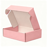 Boîte d'expédition en carton ondulé rose personnalisée pour cosmétiques, emballage pour rouge à lèvres, fard à paupières, blush, soins de la peau, échantillons de beauté