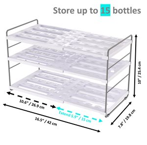 Support de bouteille d'eau réglable en hauteur, organisateur extensible pour armoire de cuisine, organiseur de bouteilles pour garde-manger, accessoire de vaisselle - Product Image 4