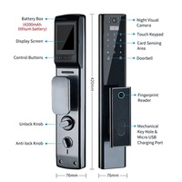 Serrure intelligente de visionneuse de porte numérique entièrement automatique d'empreintes digitales à semi-conducteur avec application de prise en charge du port de charge Micro USB