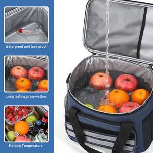 Sac à déjeuner isotherme personnalisé de grande taille, boîte à lunch étanche, sac isotherme avec bandoulière réglable pour pique-nique, plage - Product Image 4