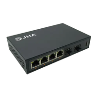 Switch Ethernet Fiber Gigabit 6-Port dengan 2-Port Slot SFP 1000Base-X, 4-Port RJ45 10/100/1000Base-T(X), Serat Optik 14G