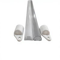 Kit de Bande LED Étanche Anti-Buée pour Congélateur et Réfrigérateur, Dédicacé pour Petit Demi-Cercle de 12 cm de Large, Abat-jour en PC Transparent/Blanc Laiteux