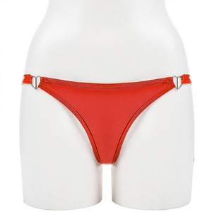 Intimo <span class=keywords><strong>Donna</strong></span> Taglie Forti Sexy in Pelle PU Lucida Metallizzata PVC Lattice Perizoma Mutandine a Vita Bassa <span class=keywords><strong>Mini</strong></span> Bikini T-back G-string - Product Image 1