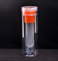 Bouteille d'eau Tritan personnalisée de qualité alimentaire avec infuseur à fruits pour boire directement, bouteille d'eau de sport