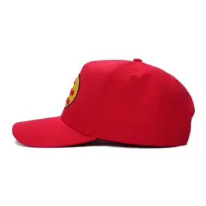 TCAP Custom Embroidery Logo Suede 5 Panel Red Baseball Cap Hat