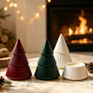 Pot à <span class=keywords><strong>bougie</strong></span> en verre de 8 oz en forme de sapin de Noël, vide, pour bougies de Noël, récipient de luxe en verre pour bougies, pour la décoration de la maison et les cadeaux de Noël - Product Image 1