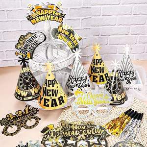 Bonne année <span class=keywords><strong>Photo</strong></span> accessoires perles colliers feuille papier chapeaux lunettes diadèmes bandeaux souffleurs corne pour nouvel an 2026 fête décor - Product Image 4