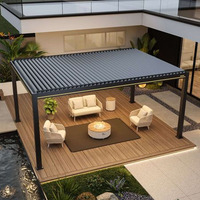 Pérgola de Techo Retráctil Eléctrica Moderna de Aluminio de Lujo Personalizable con Recubrimiento en Polvo, Impermeable, para Exteriores