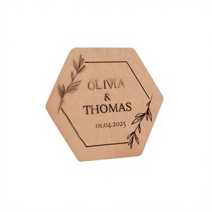 Ensemble de sous-verres de luxe écologiques classiques pour cadeaux de mariage, en résine, bois et pierre, pour célébrations haut de gamme et occasions mémorables - Product Image 1