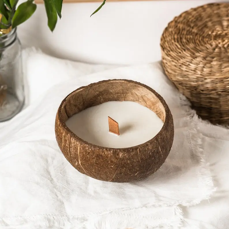 Candele profumate uniche personalizzate con etichetta forte candela di cocco decorazione domestica cera di cocco per matrimonio forte per candela